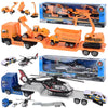 3-in-1 giocattolo trasportatore di auto da corsa con rimorchio auto elicottero 1:43 Giocattoli per bambini
