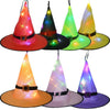 Cappello da strega incandescente a LED per l'albero di Halloween, decorazioni luminose, cappelli da strega 5Pz