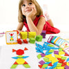 155PCS Creative forma geometrica fai da te puzzle di legno Montessori apprendimento giocattoli