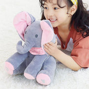 Baby Peek-A-Boo Interactive Cuddly Elephant Plush Toy Electric Music Doll