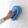 Spazzola per la pulizia della spugna con manico in plastica da 3 pezzi per il bagno della cucina