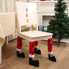 4 pezzi pantaloni e scarpe da Babbo Natale coprigambe per sedia da tavolo