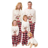 Set di pigiama coordinato per la famiglia con stampa a quadri dell'alce di Natale