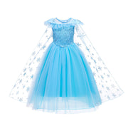 Snow Queen Elsa Princess Dress Cosplay Abito da festa di compleanno per ragazze