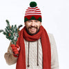 Cappelli da elfo natalizio per adulti Berretti natalizi a righe con pon pon verdi
