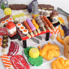 Set di giocattoli per stoviglie da cucina per alimenti cinesi occidentali per simulazione di barbecue