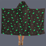 Mantello con cappuccio Glow-in-the-dark Coperta pigra stampata per pisolino creativo per bambini