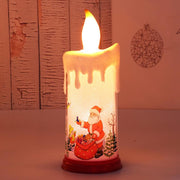 Babbo Natale e pupazzo di neve Simulazione della fiamma della candela di Natale Luce notturna