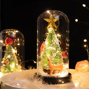Albero di Natale Luci a LED Cupola di vetro bagliore Fulvo Artigianato di Babbo Natale