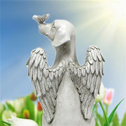Statua in resina creativa da giardino con cane angelo addormentato