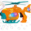 Pistola automatica per soffiatore di bolle per elicotteri per bambini con musica e luce