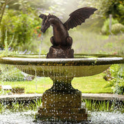 Decorazione della scultura dei draghi dello spruzzo d'acqua della resina del prato inglese del cortile all'aperto