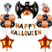 18Pcs Halloween Bat alluminio palloncino decorazione Ghost Festival Set