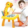Proiettore da disegno per bambini Proiettore per pittura da tavolo Giocattolo per l'apprendimento musicale con luce da tavolo
