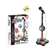Microfono per bambini con supporto che amplifica la staffa musicale Canto giocattolo con pedale luci