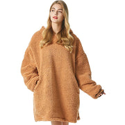 Maglione di lana oversize Coperta con cappuccio indossabile Felpa con cappuccio morbida e calda