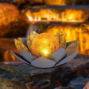 Giardino solare LED impermeabile crepitio in ferro battuto Lotus Light