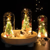 Albero di Natale Luci a LED Cupola di vetro bagliore Fulvo Artigianato di Babbo Natale