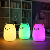 Lampada da comodino per bambini in silicone con orso colorato a LED per la notte