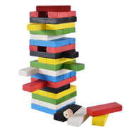 48/54pcs Blocchi di costruzione in legno Set di giocattoli educativi per giochi impilabili per bambini