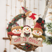 Babbo Natale pupazzo di neve alce anello ciondolo corona di rattan appeso