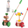 Giocattoli di legno carrello di trascinamento Cartoon Animal Single Pole Baby Walker