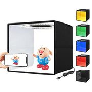 25cm Studio Photo Ring LED Light Box 12-Color Backgrounds Tabletop Lightbox