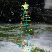 Albero di Natale Stella Solar LED Spirale Lampada Decorazione Giardino