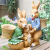 Cartone animato Coniglio Vaso da fiori Scultura carina Ornamenti da giardino